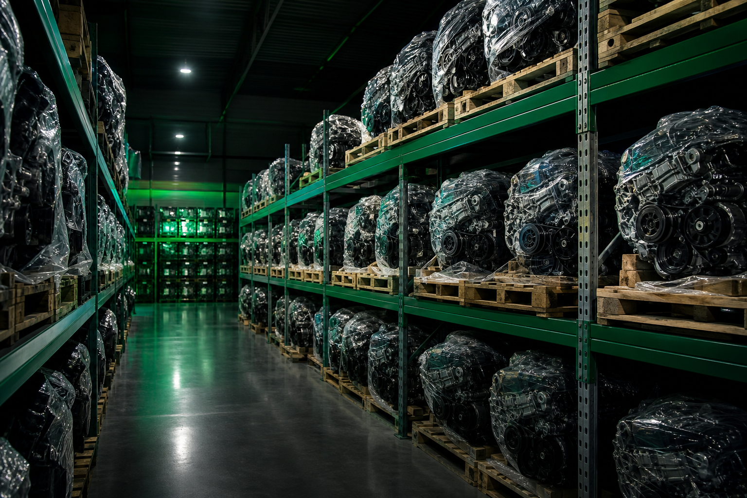 BMW engines in stock at Bavarian Engines warehouse Hamburg